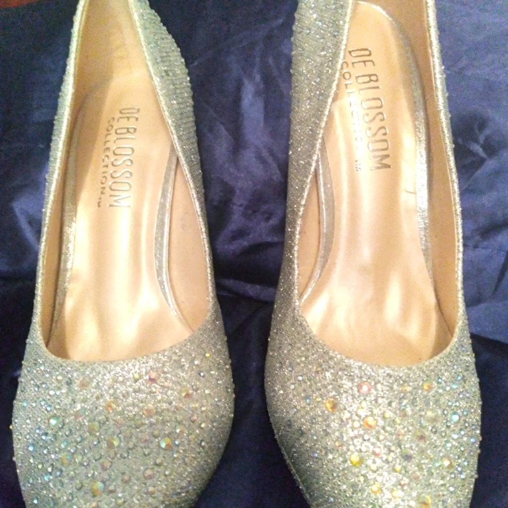 Silver Studded Rhinestone Shoes